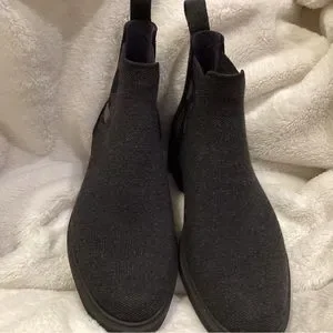 Rothy’s Merino Ankle Boots Black | Sustainable Knit Chelsea Boot-Size 10.5 Boots about town main image 3